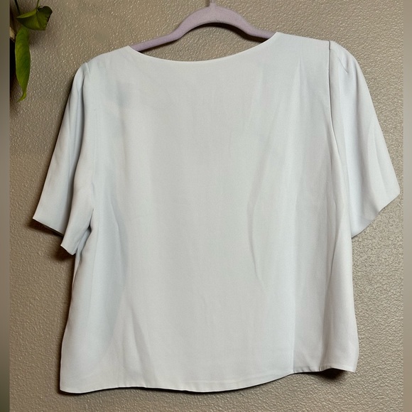 SOLD Babaton Aritzia Crop blouse in Bone Size Lg - Picture 2 of 2